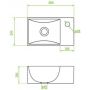 Laveo Kvadrato VUK6135 umywalka 35x21 cm prostokątna nablatowa biała zdj.2