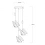Light Prestige Mariposa LP17153P lampa wisząca 3x24 W przezroczysta-złota zdj.2