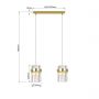 Light Prestige Vetro LP29102LGD lampa wisząca 2x10 W złota zdj.2