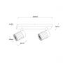 Light Prestige Erovia LP59232WSGD lampa podsufitowa 2x10 W czarna-złota zdj.2