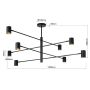 Light Prestige Snow LP7318PBK lampa wisząca x8 W czarna zdj.2