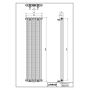 Luxrad Columnus 2 COL218004709016ZDC grzejnik dekoracyjny 180x47 cm podłączenie dolne biały zdj.2