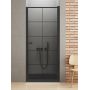New Trendy New Soleo Black D0278A drzwi prysznicowe 100 cm uchylne czarny mat/szkło ze wzorem zdj.1