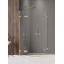 New Trendy Avexa Gold Shine XR EXK6814 kabina prysznicowa 120x80 cm prostokątna złoty połysk/szkło przezroczyste zdj.1