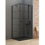 New Trendy New Soleo Black K0581 kabina prysznicowa 90x90 cm kwadratowa czarny mat/szkło ze wzorem zdj.1