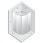 New Trendy Prime K3560 kabina prysznicowa 80x80 cm półokrągła biały mat/szkło przezroczyste zdj.2