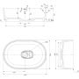Omnires Cadence M+ CADENCE620BM umywalka 62x42 cm owalna nablatowa biała zdj.2