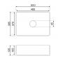 Omnires Corona CORONA500BP umywalka 50x39 cm prostokątna nablatowa biała zdj.2