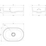 Omnires Ovo M+ OVOUNAG umywalka 55x36 cm owalna nablatowa szary/kamień zdj.2