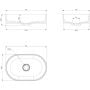 Omnires Ovo M+ OVOUNBM umywalka 55x36 cm owalna nablatowa biała zdj.2