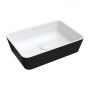 Omnires M+ PARMAUNBCP umywalka 50x35 cm prostokątna nablatowa biała-czarna zdj.1