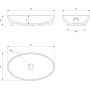 Omnires M+ SIENALUNBP umywalka 60x35 cm owalna nablatowa biała zdj.2