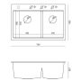 Quadron Bill HCQB9062U8PVDG1 zlewozmywak graniteq 90x62 cm zdj.3
