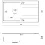 Quadron Evan HCQE8650U2PVDC1P2O zlewozmywak graniteq 86x50 cm beżowy zdj.2