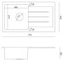 Quadron Johnny HCQJ7744SZK zlewozmywak graniteq 77x44 cm zdj.3
