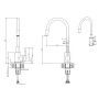 Quadron Peter HCQP5052CZK3323503PVDC1 zlewozmywak z baterią czarny/czarny zdj.3