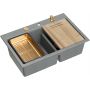 Quadron Marc 120 HQC7650U5PVDC1 zlewozmywak graniteq 76x50 cm szary/grafitowy/onyx zdj.1