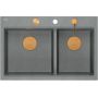 Quadron Marc 120 HQC7650U5PVDC1 zlewozmywak graniteq 76x50 cm szary/grafitowy/onyx zdj.5