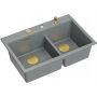 Quadron Marc 120 HQC7650U5PVDG1 zlewozmywak graniteq 76x50 cm szary/grafitowy/onyx zdj.3