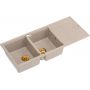 Quadron Evan HQE11650U2PVDC1P2O zlewozmywak graniteq 116x50 cm beżowy zdj.1