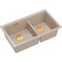 Quadron Logan HQL7645U2PVDC1U zlewozmywak graniteq 76x45 cm beżowy zdj.1