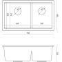 Quadron Logan HQL7645U8BSU zlewozmywak graniteq 76x45 cm czarny zdj.2