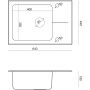 Quadron Hugh ST3564SC1BS zlewozmywak szklano-stalowy 64x44 cm zdj.2