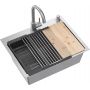 Quadron Luke ZH5845BS3623500BS zlewozmywak z baterią i akcesoriami stal / stal zdj.1