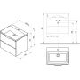 Ravak Comfort X000001819 szafka 80x46x50 cm podumywalkowa wisząca biała zdj.2