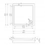 Ravak Angela GPX2240135 brodzik kwadratowy 90x90 cm biały zdj.2