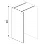 Ravak Walk in Free GW9FP030SZ1 ścianka prysznicowa 150 cm czarny mat/szkło przezroczyste zdj.2
