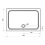 Ravak Gigant Pro XA04G401010 brodzik prostokątny 120x80 cm biały zdj.3