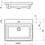 Ravak Comfort XJX01260001 umywalka 60x46 cm prostokątna meblowa biała zdj.2