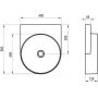 Ravak Yard XJX0D040000 umywalka 50x40.5 cm okrągła ścienna-meblowa czarna zdj.2