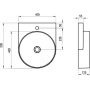 Ravak Yard XJX0D240002 umywalka 50x40.5 cm półokrągła ścienna-meblowa czarna zdj.2