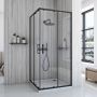 Rea City REAK6448 kabina prysznicowa 80x80 cm kwadratowa czarny mat/szkło przezroczyste zdj.3