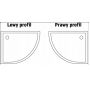 Rea Look brodzik 100x80 cm półokrągły prawy biały REA-K7906 zdj.2
