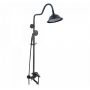 Rea Retro Old Black REAP2366 zestaw wannowo-prysznicowy ścienny z deszczownicą czarny zdj.1