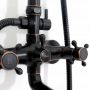 Rea Retro Old Black REAP2366 zestaw wannowo-prysznicowy ścienny z deszczownicą czarny zdj.4
