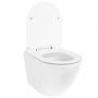 Rea Carter REAC4801 miska wc z deską wolnoopadającą wisząca bez kołnierza spłukiwanie wirowe biały połysk zdj.4