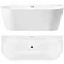Rea Capri REAW9800 wanna przyścienna 150x75 cm owalna biała zdj.1