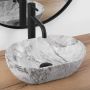 Rea Amelia REAU9109 umywalka 38x26 cm owalna nablatowa szary/kamień zdj.7