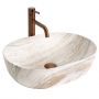 Rea Amelia REAU0636 umywalka 48x34.5 cm owalna nablatowa szary/kamień zdj.1