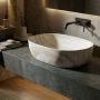 Rea Amelia REAU0636 umywalka 48x34.5 cm owalna nablatowa szary/kamień zdj.5