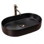 Rea Nadia REAU1062 umywalka 61x38.5 cm owalna nablatowa czarna zdj.1