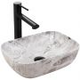Rea Belinda REAU3321 umywalka 37x25.5 cm prostokątna nablatowa szary/kamień zdj.1