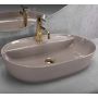 Rea Aura REAU6381 umywalka 60.5x40.5 cm owalna nablatowa brąz/beż zdj.4
