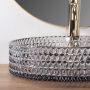 Rea Cristal REAU8880 umywalka 39x39 cm okrągła nablatowa szary/kamień zdj.6
