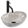 Rea Sofia REAU9237 umywalka 35x26 cm owalna nablatowa szary/kamień zdj.1