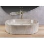 Rea Nadia REAU9241 umywalka 50x38 cm owalna nablatowa brąz/beż zdj.4
